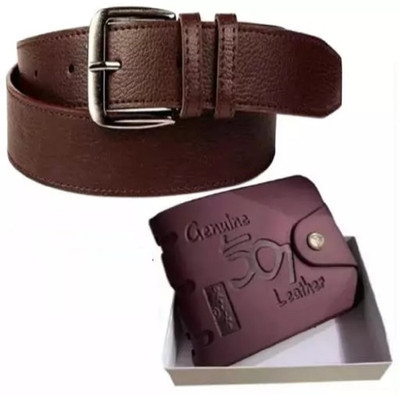 Mayne Wallet & Belt Combo(Brown)