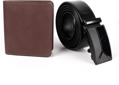 CIMONI Wallet & Belt Combo(Black, Brown)