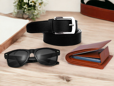 Kastner Sunglass, Wallet & Belt Combo(Multicolor)