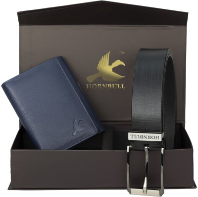 HORNBULL Wallet & Belt Combo(Blue)