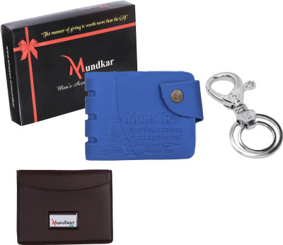 Peacock Mundkar Card Holder & Wallet Combo(Blue)