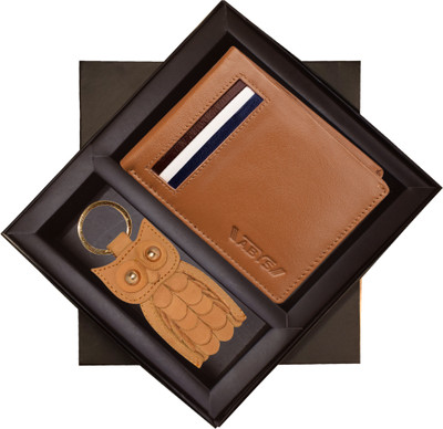 ABYS Genuine Leather Wallet Combo set for Men 4 Card Holder(Set of 2, Tan, Blue)