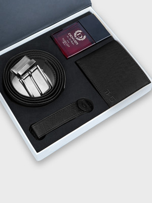 The Wallet Store Wallet & Belt Combo(Black)