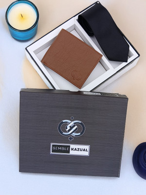 SEMBLE KAZUAL Wallet,Belt & Cufflink tie pin(Tan)