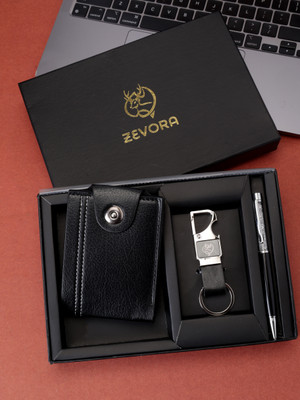 ZEVORA Wallet,Key Chain & Pen(Black)