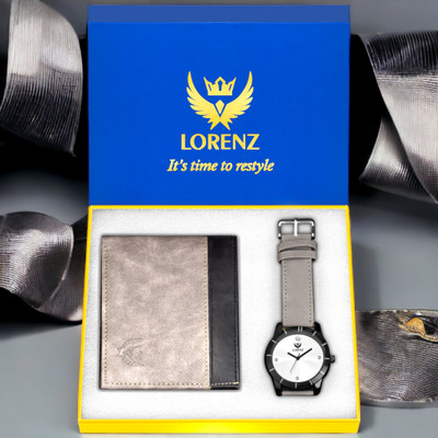 LORENZ Watch & Wallet Combo(Grey)