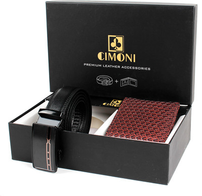 CIMONI Wallet & Belt Combo(Brown)