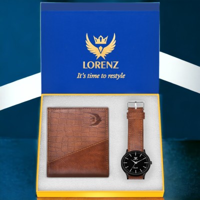 LORENZ Watch & Wallet Combo(Tan)