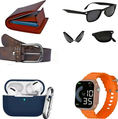 Khatu Watch, Sunglass & Belt Combo(Multicolor)
