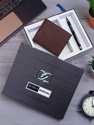 SEMBLE KAZUAL Wallet,Key Chain & Pen(Brown)