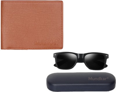 Mundkar Sunglass & Wallet Combo(Tan)