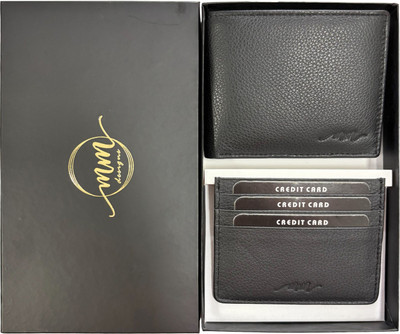 MM designs Card Holder & Wallet Combo(Black)