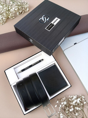 SEMBLE KAZUAL Wallet & Belt Combo(Black)