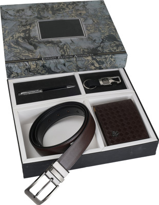 SAZARA Wallet & Belt Combo(Brown)