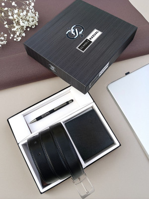 SEMBLE KAZUAL Wallet & Belt Combo(Black)