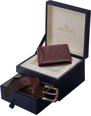 WILDHORN Wallet & Belt Combo(Maroon)
