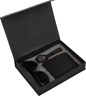 Relish Watch, Sunglass & Wallet Combo(Black)