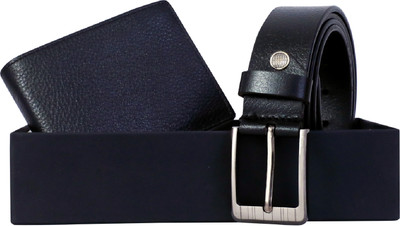 Everlight Leather Wallet & Belt Combo(Black, Black)