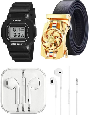 KARNI Watch & Belt Combo(Black)