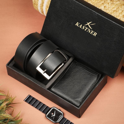 Kastner Wallet & Belt Combo(Black)