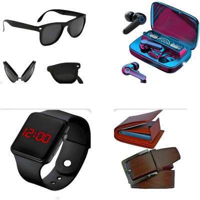 Khatub Belt, Wallet & Watch Combo(Brown)
