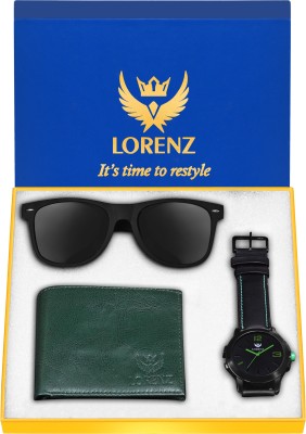 LORENZ Watch, Sunglass & Wallet Combo(Black, Brown)