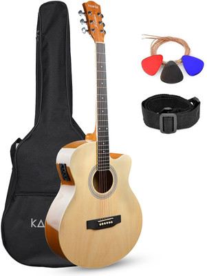 KADENCE KAD-FNTR-NAT-EQ-C(with Online Classes) Acoustic Guitar Linden Wood Rosewood Right Hand Orientation(Beige)