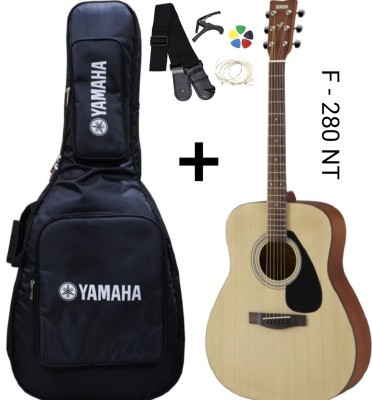 YAMAHA F - 280 NATURAL WITH COVER , BELT , STRING SET , CAPO , PICK Acoustic Guitar Rosewood Rosewood Right Hand Orientation(Natural)