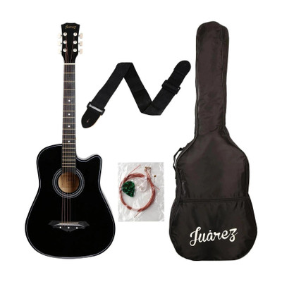 Juarez JRZ38C/BK Acoustic Guitar Linden Wood Rosewood Right Hand Orientation(Black)