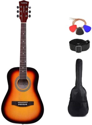 KADENCE KAD-FNTR34-SUN-C(with Online Classes) Acoustic Guitar Linden Wood Rosewood Right Hand Orientation(Orange, Black)