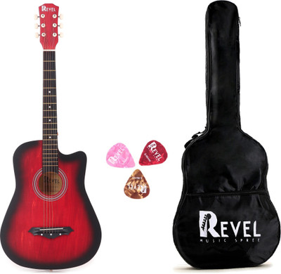 REVEL RVL-38C-LGP-RD Acoustic Guitar Linden Wood Ebony Right Hand Orientation(Red)