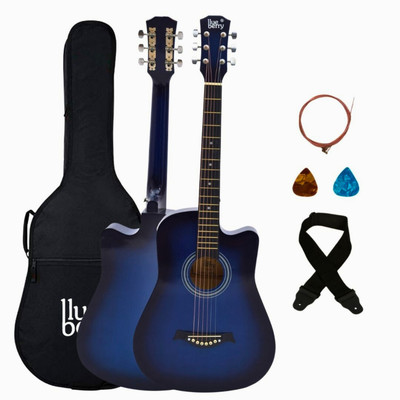 BLUEBERRY 38C Blue, 38 Inch Acoustic Guitar Linden Wood Plastic Right Hand Orientation(Blue)