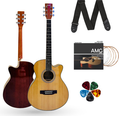 Mocking-Bird-Acoustic-Guitar-40inch-Cutaway-High-Glossy-Guitar-For-Beginners-with-Guitar-Bag-Acoustic-Guitar-Linden-Wood-Rosewood-Right-Hand-Orientation-Beige