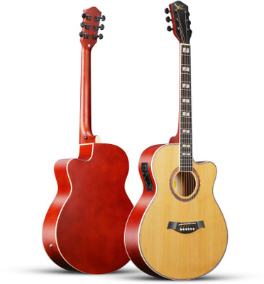 swan7 D-40C NAT Semi-acoustic Guitar Spruce Rosewood Right Hand Orientation(Natural, Brown)
