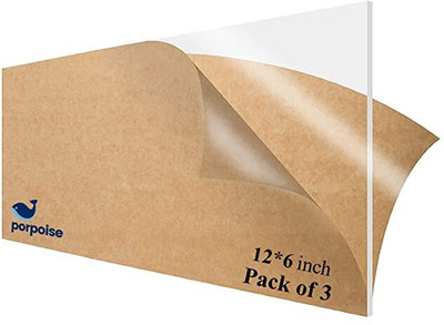 Porpoise Transparent 6inch *12 inch 3 piece 15.2 cm Acrylic Sheet(3 mm)