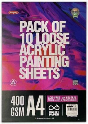 ANUPAM Professional Acrylic Painting Sheets A4 Acid Free Paper for Artists Students -400 GSM 10 Sheet 30 cm Acrylic Sheet(5 mm)
