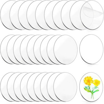ROSAVA art & craft round circular disk board transparent acrylic glass sheet 30pcs 2 inch Acrylic Sheet(3 mm)
