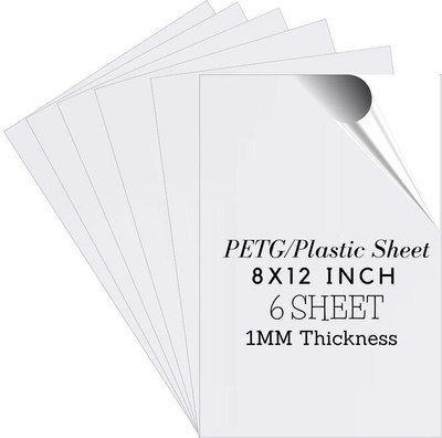 I-Birds Enterprises Pack Of 6 Clear Transparent PVC Sheet With Double Side Protective Film(8X12 IN) 12 inch Acrylic Sheet(1 mm)