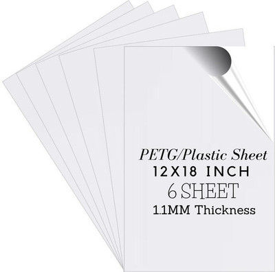 I-Birds Enterprises Pack Of 6 Clear Transparent PVC Sheet With Double Side Protective Film(12X18 IN) 18 inch Acrylic Sheet(1.1 mm)