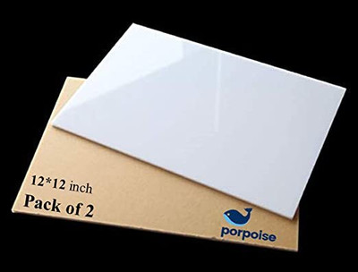 Porpoise White 12*12 inch Pack of 2 30.5 cm Acrylic Sheet(3 mm)