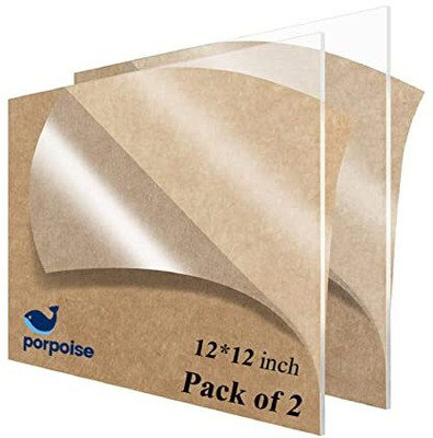 Porpoise Transparent 12*12 inch Pack of 1 30.5 cm Acrylic Sheet(3 mm)