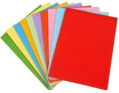 53 Arts Crafts Multicolour Corrugated Paper Sheets 10pcs 13 cm Acrylic Sheet(20 mm)