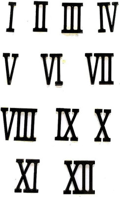 BanteyBanatey 12 Black Acrylic Roman Numbers / Numeral / Digit for Clock Making in Resin Art 0.5 cm Acrylic Sheet(0.2 mm)