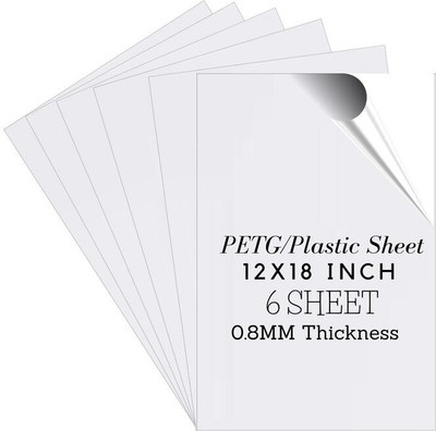 I-Birds Enterprises Pack Of 6 Clear Transparent PVC Sheet With Double Side Protective Film(12X18 IN) 18 inch Acrylic Sheet(0.8 mm)