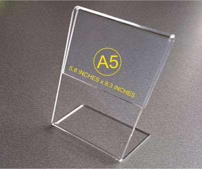Neill Acrylic Display Stand A5 Size Holder Pack of 3 | Transparent 20 cm Acrylic Sheet(2 mm)