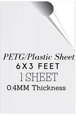 Lonaar PETG 0.4mm Thickness Sheet With Double Sided Protective Film 1 Sheet (6X3 Feet) 182.8 cm Acrylic Sheet(0.4 mm)