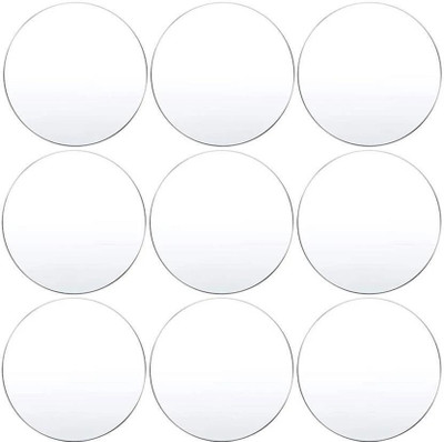 ROSAVA art & craft round circular disk board transarent acrylic glass sheet 9pcs 4 inch 4 cm Acrylic Sheet(3 mm)