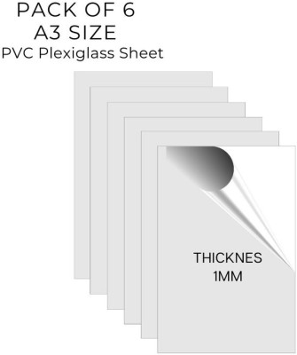 UNIXAA A3 Size Plexiglass/PET Transparent Sheet Double Sided Protective Film(Pack Of 6) 42 cm Acrylic Sheet(1 mm)