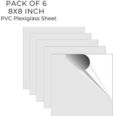 UNIXAA 8X8 IN Plexiglass/PET Transparent Sheet Double Sided Protective Film(Pack Of 6) 8 inch Acrylic Sheet(1 mm)