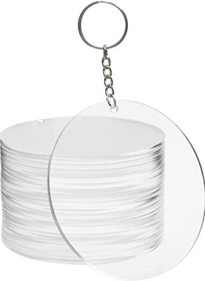 Maitri Pack Of 10 Acrylic Round Keychain With Keyrings, Keychain Kit, Art&Craft Work Key Chain